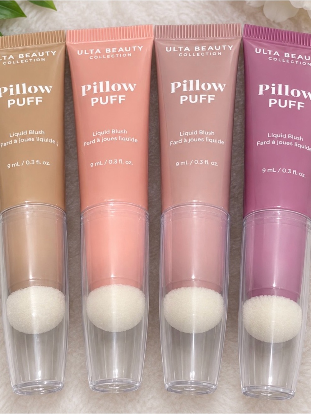 Ulta Beauty Pillow Puff Liquid Blush’s Set of 4 - Peach, Coral, Mauve, Rose